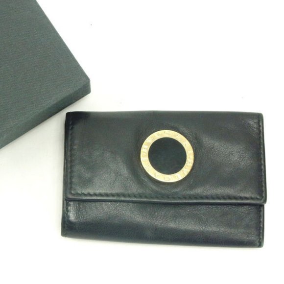 Bvlgari Key holder Key case Black Gold Woman Authentic Used - Picture 1 of 6